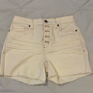 Mudd High Waist Cream Button Shorts